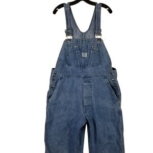 Vintage Gap Blue Denim Bib Overalls Womens Large 100% Cotton Pioneer Standard